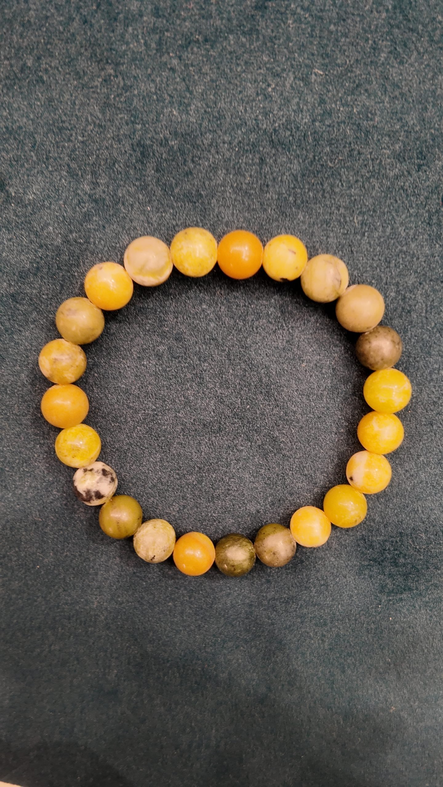 Natural Yellow Jasper Round Beaded Bracelet – 8mm