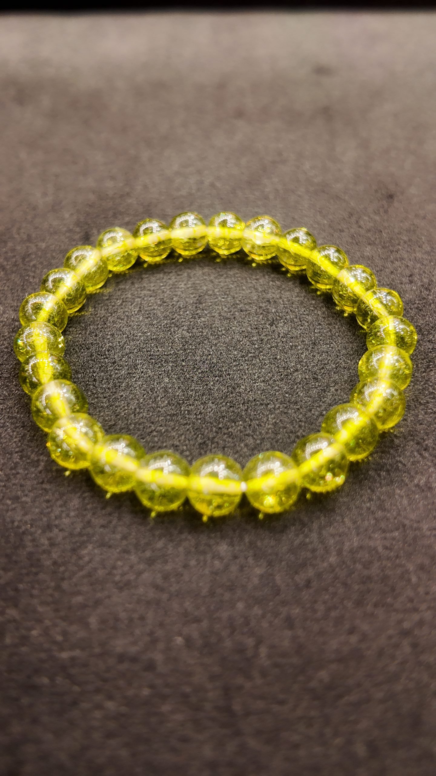 Natural Yellow Citrine Beaded Stretch Bracelet – Unisex - Image 2