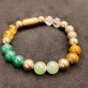 Dhan Yog Bracelet – Pyrite, Citrine & Green Aventurine