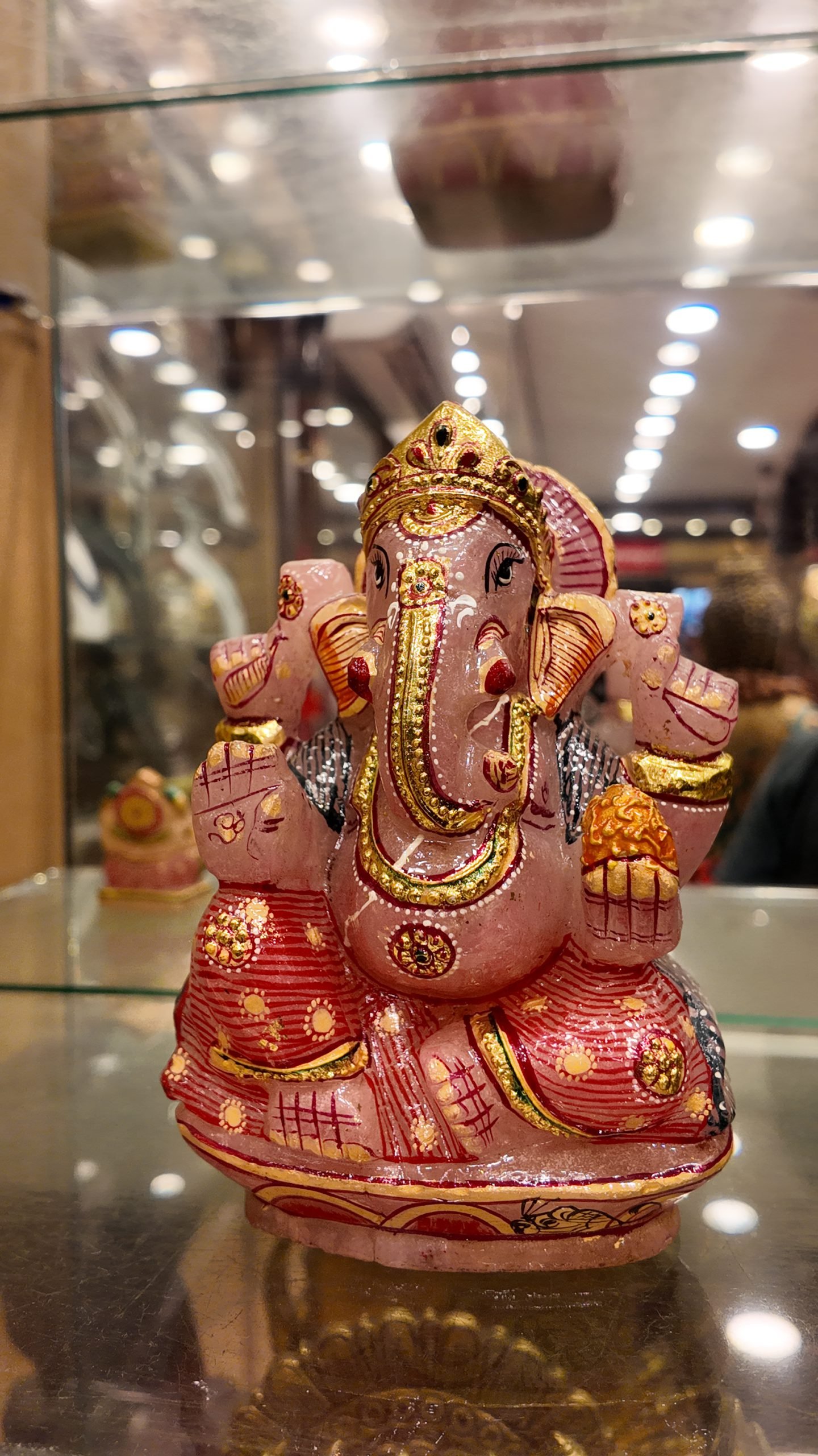 Rose Quartz Ganesha Sculpture - Image 2