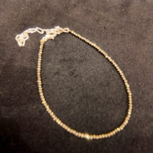 Natural Pyrite Adjustable Anklet – 10 Inch