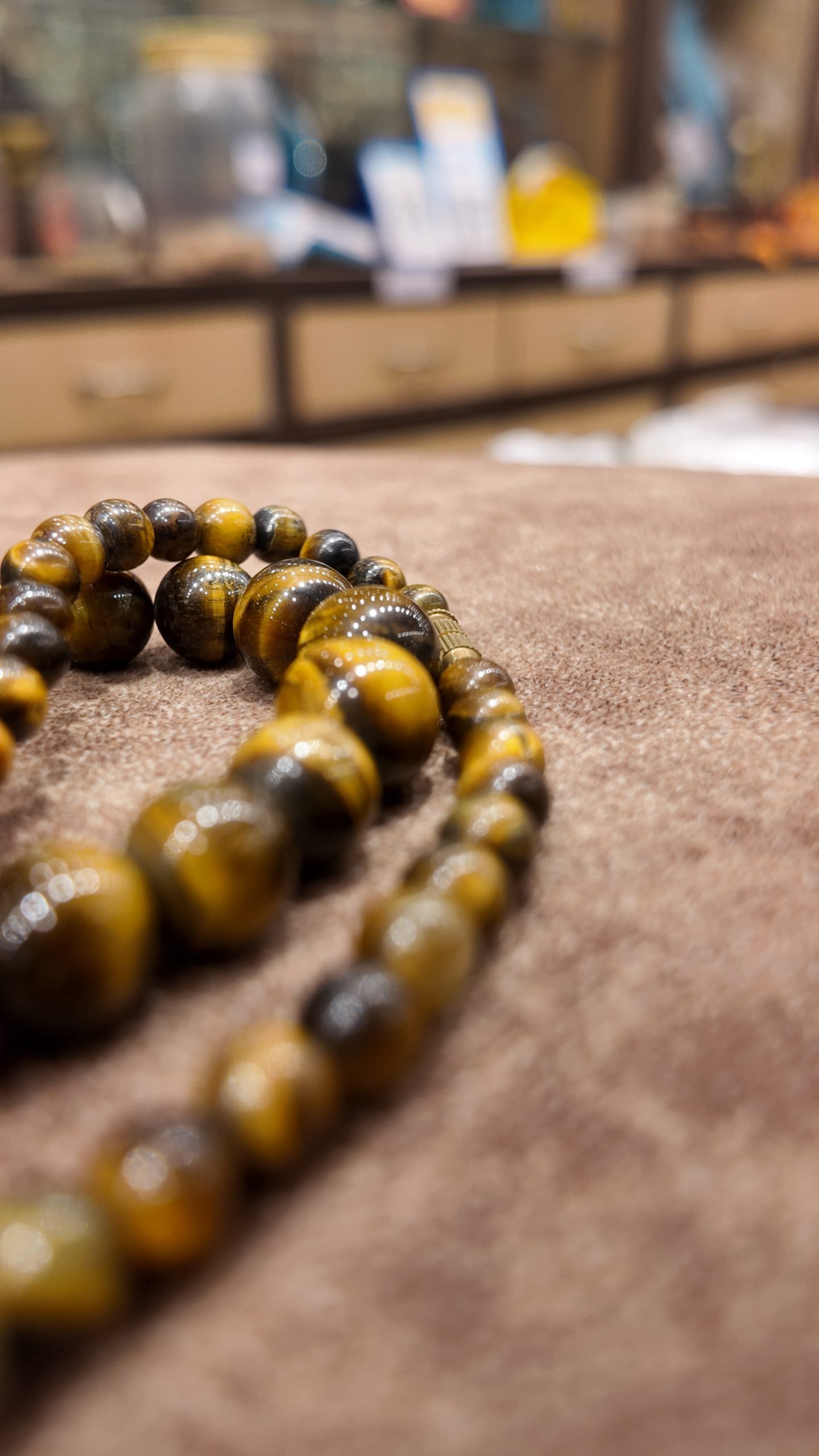 Tiger Eye Manjushri Pendant – 8mm Beads - Image 2